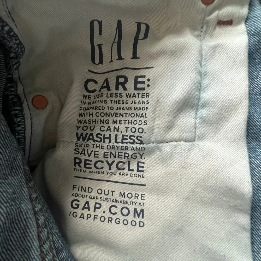 Gap Men’s Original Fit Medium Wash Distressed‎ Buttonfly Denim Jeans- Size 31x30